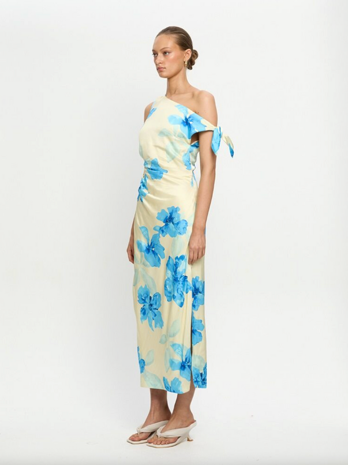 Kivari Sophie Midi Dress - Yellow/Blue