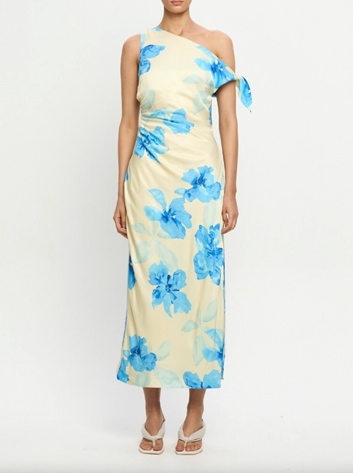 Kivari Sophie Midi Dress - Yellow/Blue