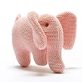 Knitted Elephant Baby Rattle - Greige Goods