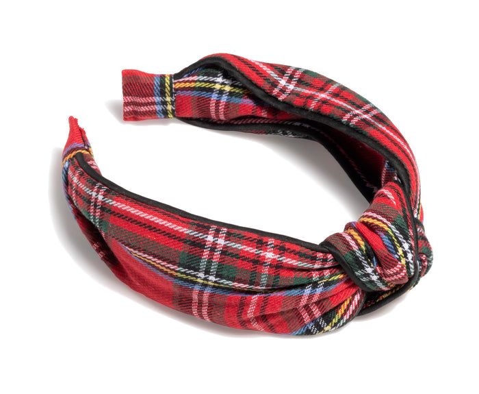 Knotted Plaid Headband - Greige Goods