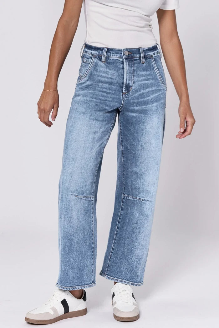 Lasso High Rise Cropped Jeans - Greige Goods