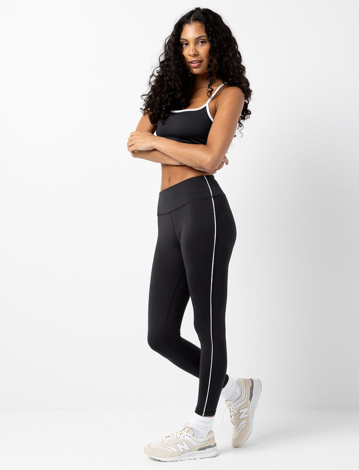 Legging de sport taille haute à bandes contrastantes