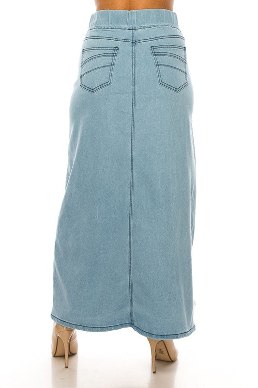 Long Light Denim Skirt