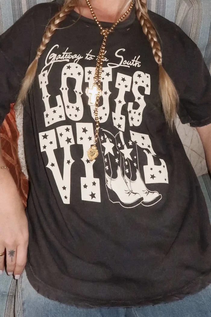 Louisville Boots Distressed Graphic Tee - ShopPromesa