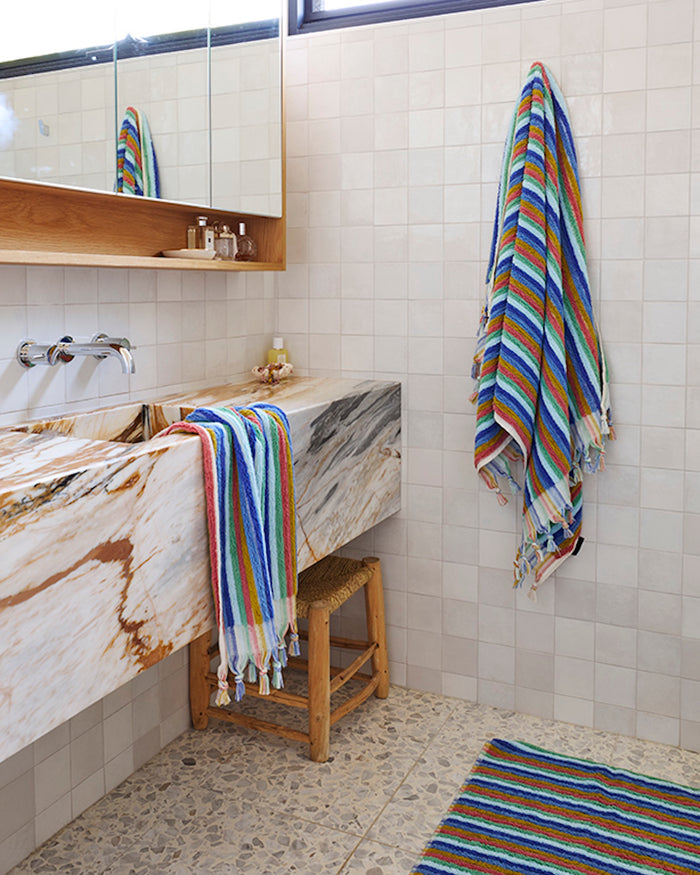 Madeira Stripe Turkish Bath Mat