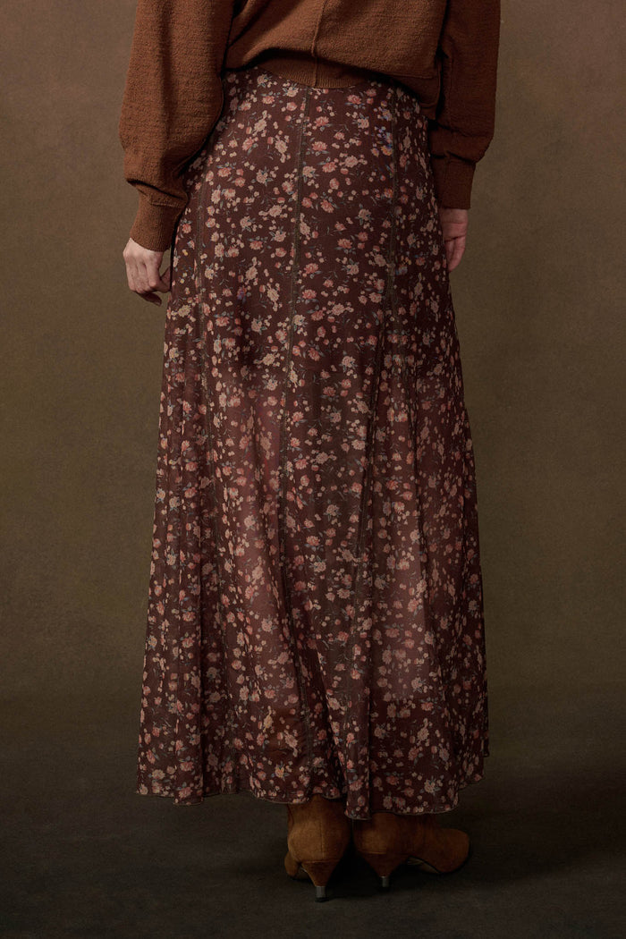 Magic in Bloom Floral Mesh Paneled Maxi Skirt - ShopPromesa