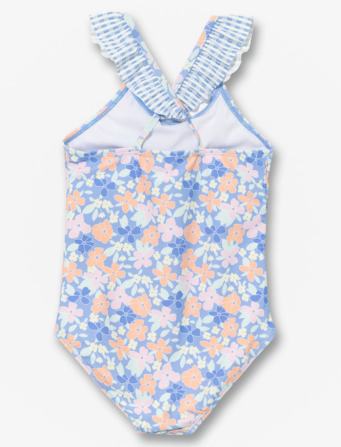 Maillot 1 pièce imprimé à bretelles croisées - petite fille