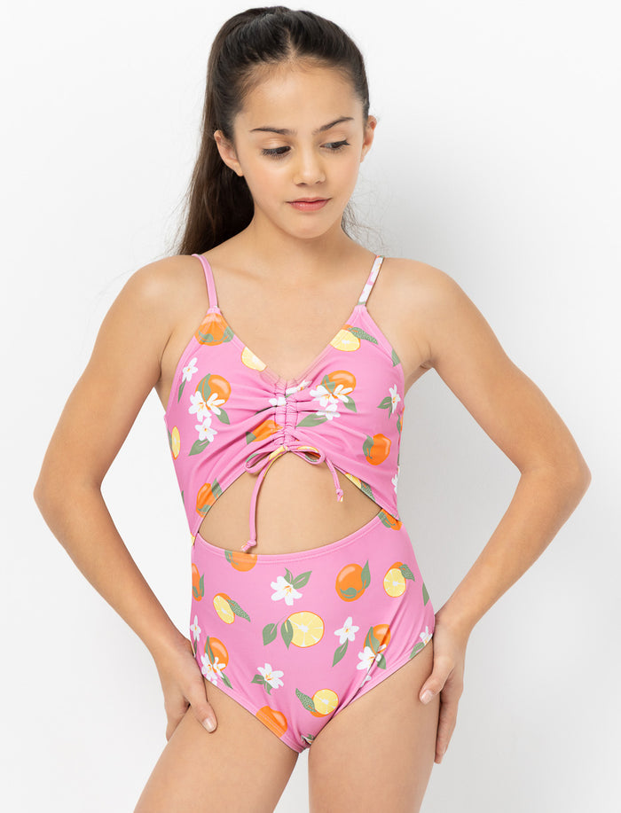 Maillot 1 pièce imprimé à découpe
