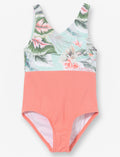 Maillot 1 pièce imprimé cache-cœur - petite fille