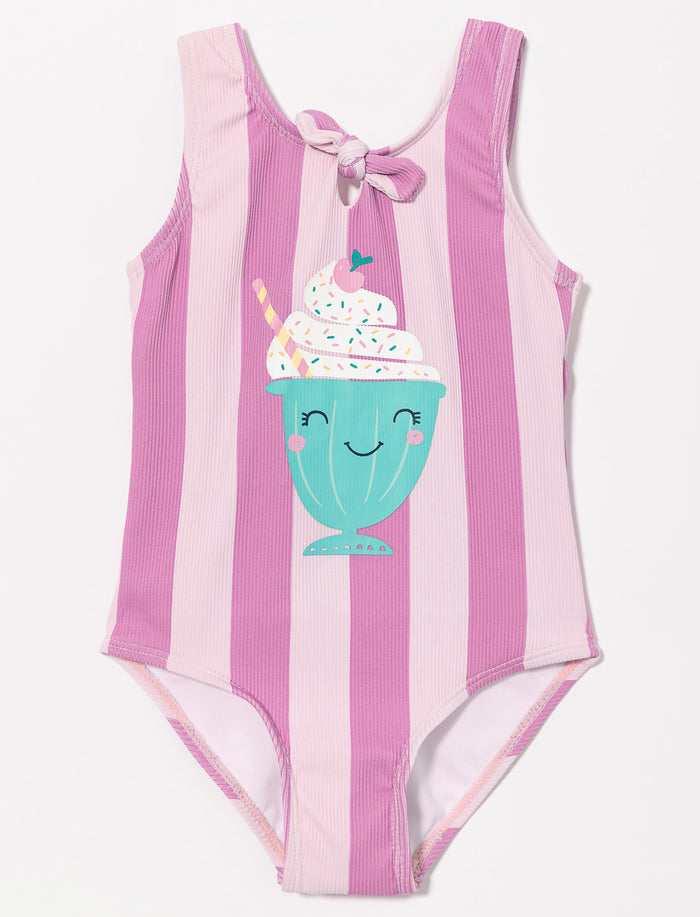 Maillot 1 pièce imprimé noué - petite fille