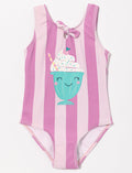 Maillot 1 pièce imprimé noué - petite fille