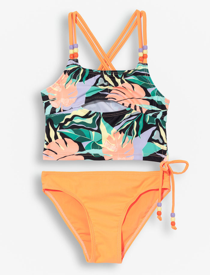 Maillot 2 pièces imprimé noué - petite fille