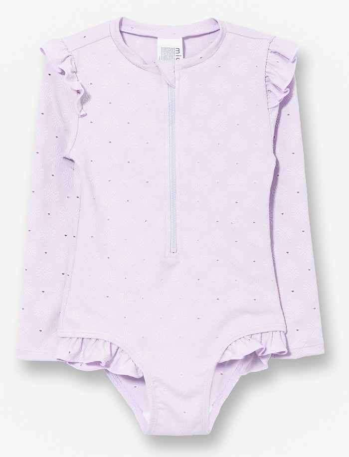 Maillot dermoprotecteur 1 pièce à volants - petite fille
