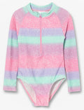 Maillot dermoprotecteur 1 pièce scintillant - petite fille