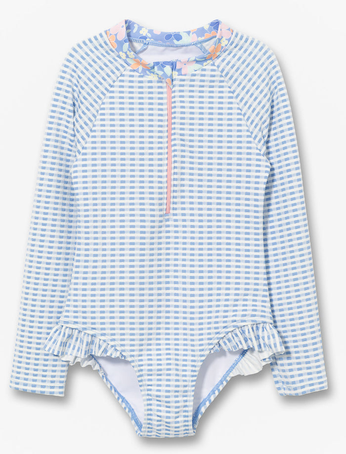 Maillot dermoprotecteur 1 pièce vichy - petite fille