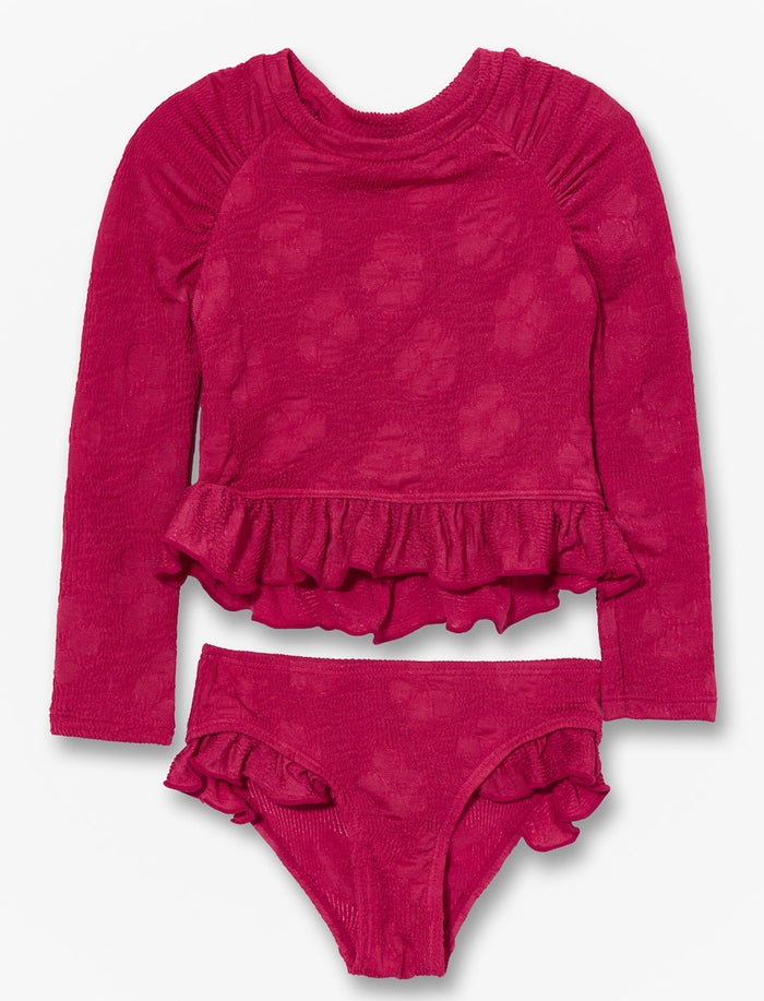 Maillot dermoprotecteur 2 pièces à volants - petite fille