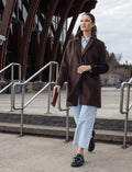 Manteau droit à col tailleur
