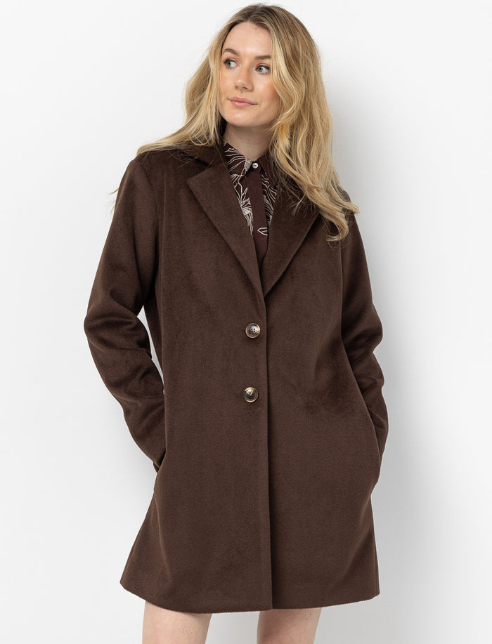 Manteau droit à col tailleur