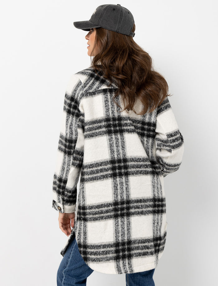 Manteau mi-saison à carreaux