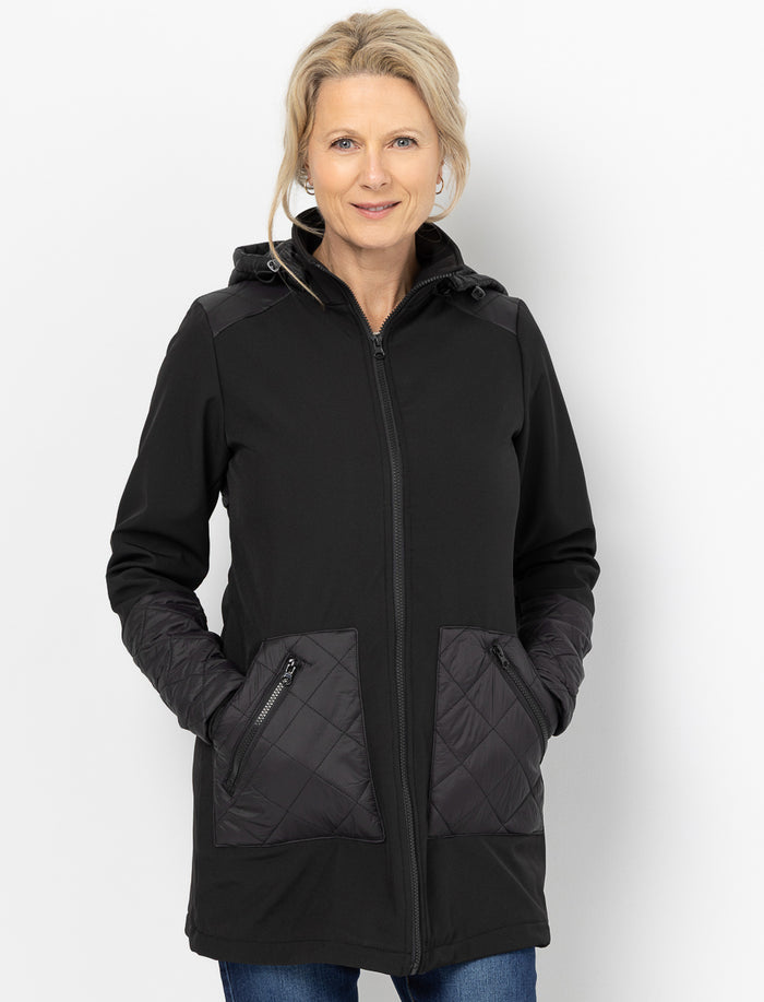 Manteau mi-saison à poches matelassées