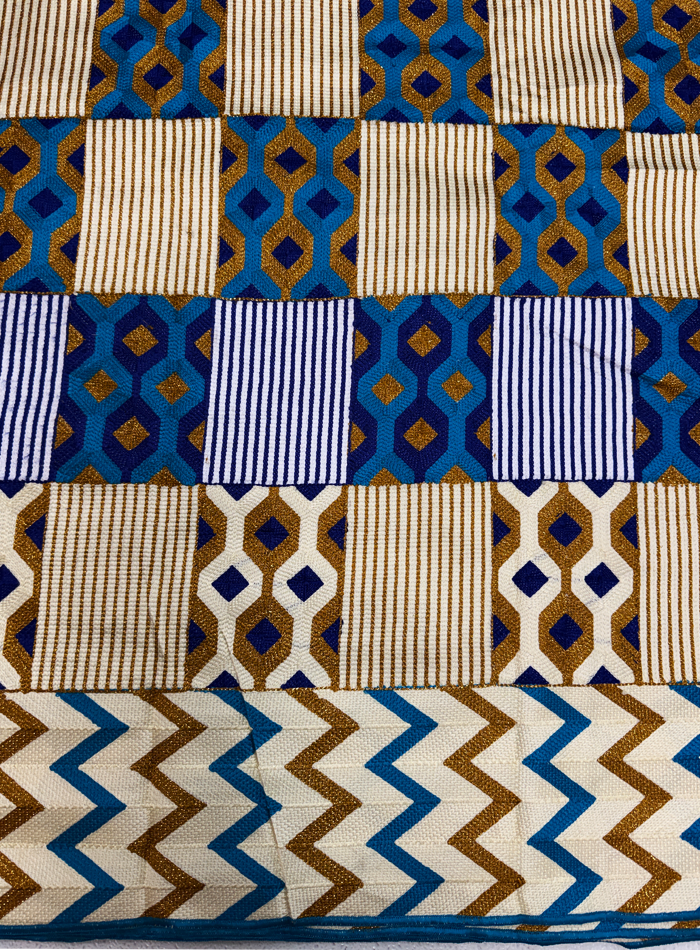 Meba Wo Abrokyere - Cream Gold Blue Brown