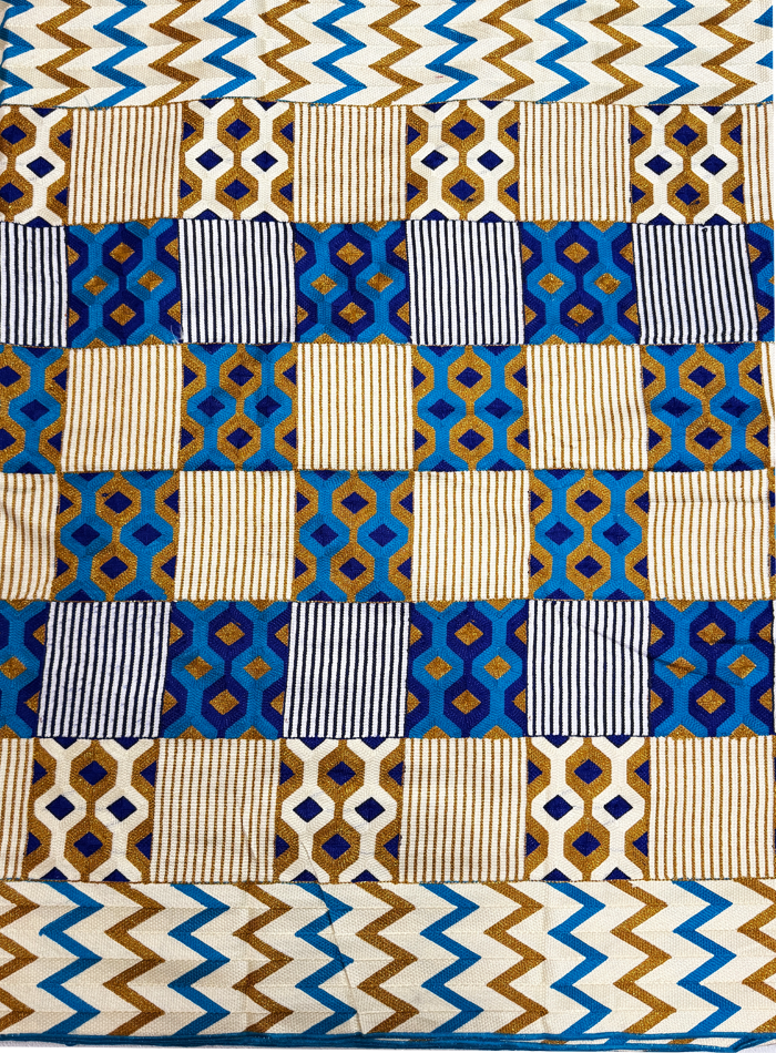 Meba Wo Abrokyere - Cream Gold Blue Brown