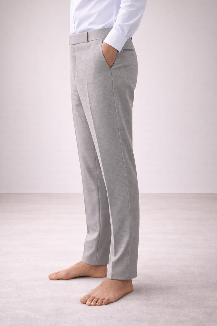 Men's Peanut Checks Formal Trouser | Premium Stretch Office Pants