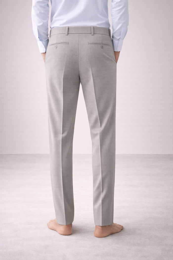 Men's Peanut Checks Formal Trouser | Premium Stretch Office Pants