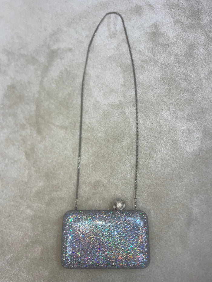 Metal Ball Clasp Glitter Clutch Bag