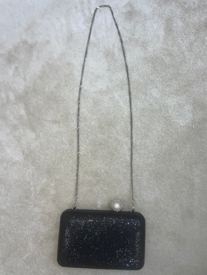 Metal Ball Clasp Glitter Clutch Bag