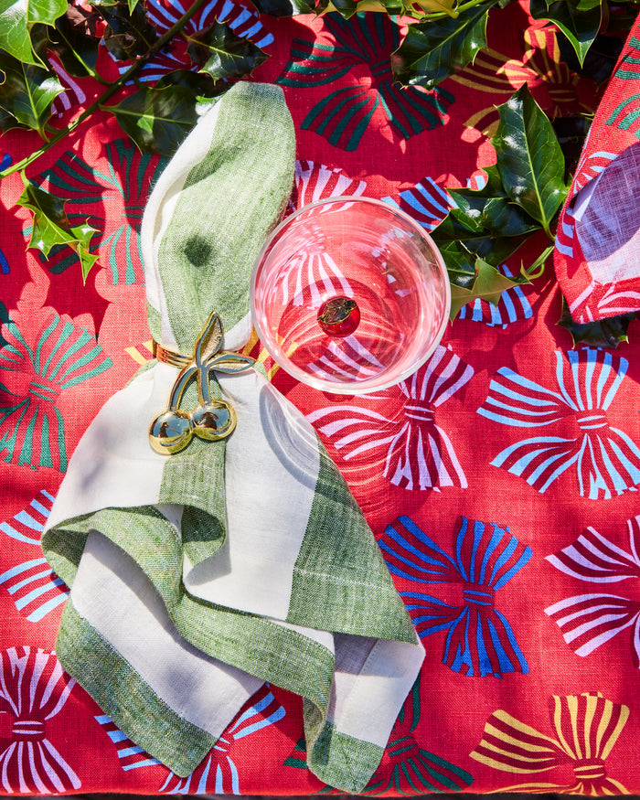 Moss Stripe 4P Napkin Set