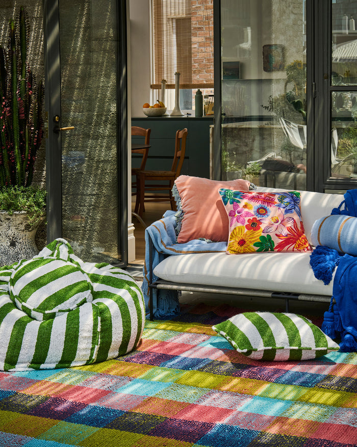 Moss Stripe Boucle Beanbag