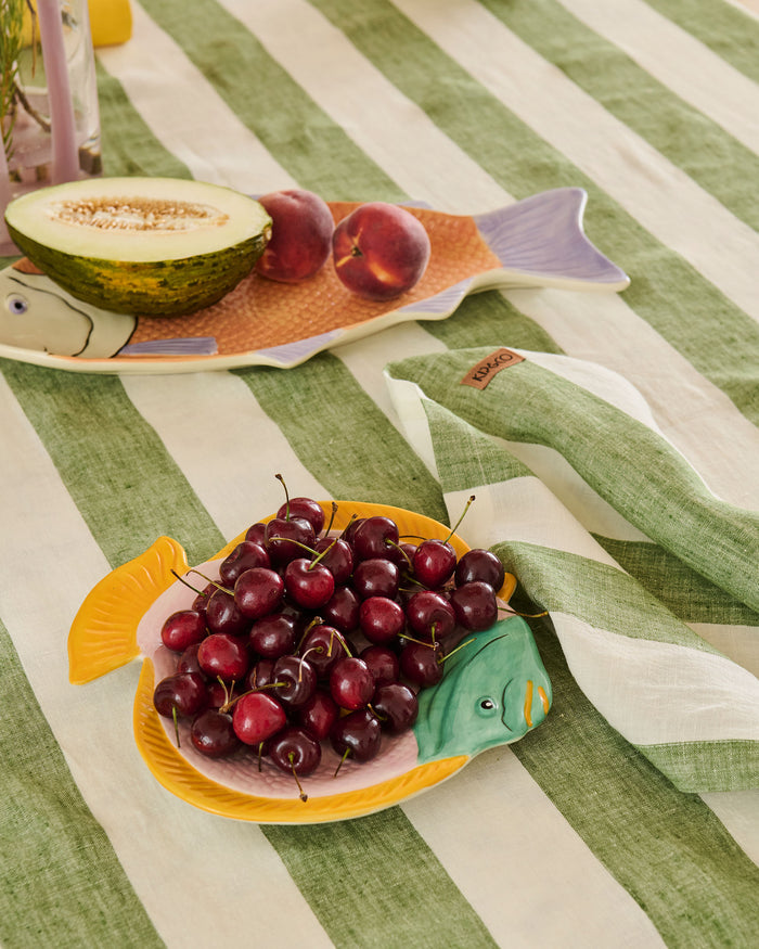 Moss Stripe Tablecloth