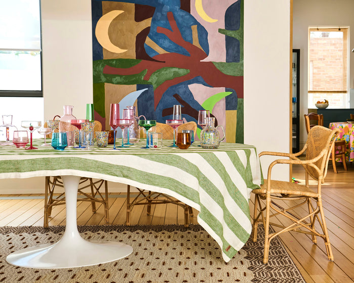 Moss Stripe Tablecloth