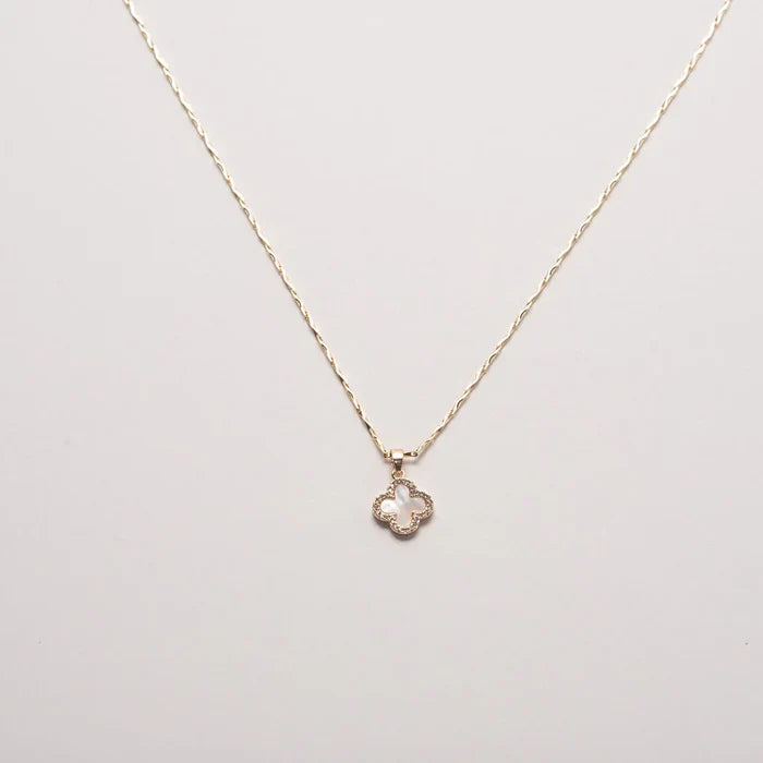 Mother of Pearl Quatrefoil Necklace - Greige Goods