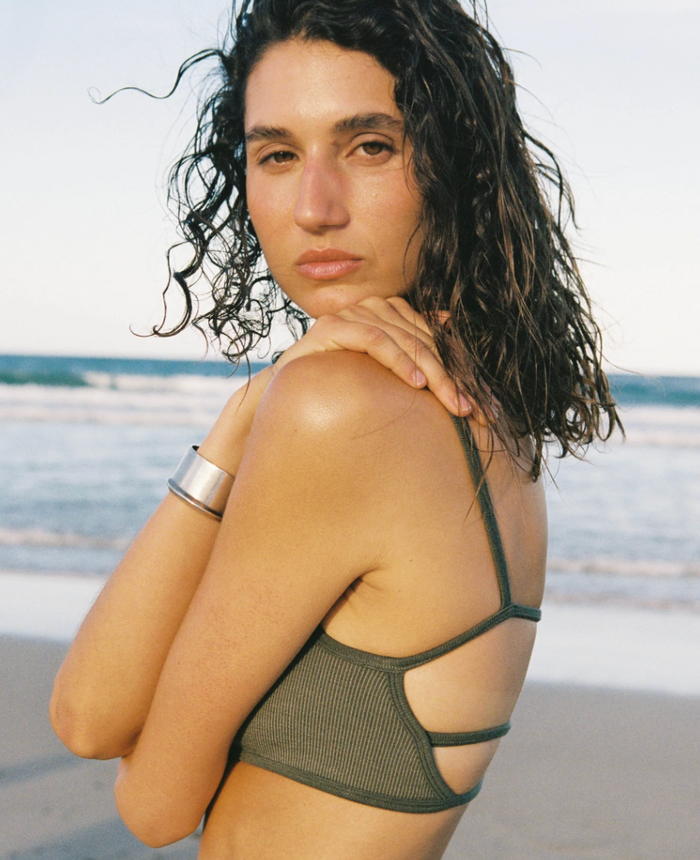 Nagnata Strap Back Wool Bralet - Grove
