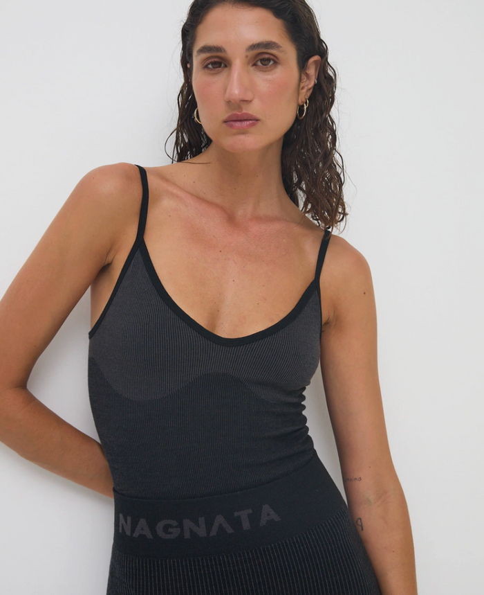 Nagnata Tri Wool Bodysuit - Obsidian