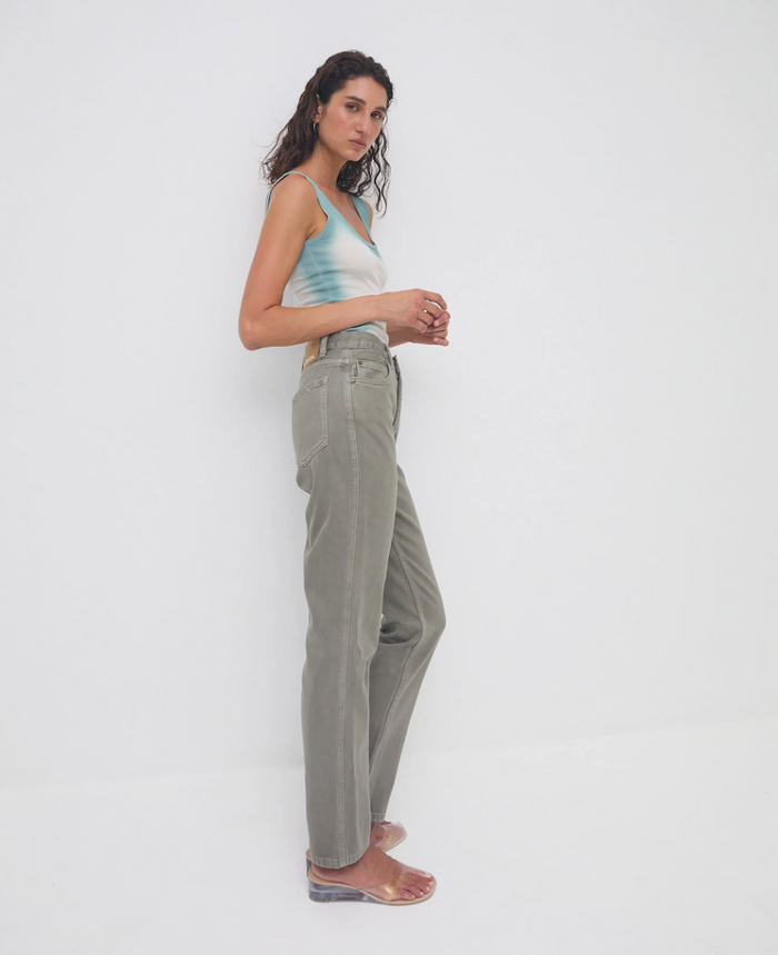 Nagnata Vegetable Dye Straight Leg Jean - Taupe