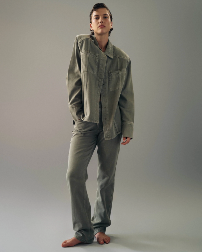 Nagnata Vegetable Dye Straight Leg Jean - Taupe