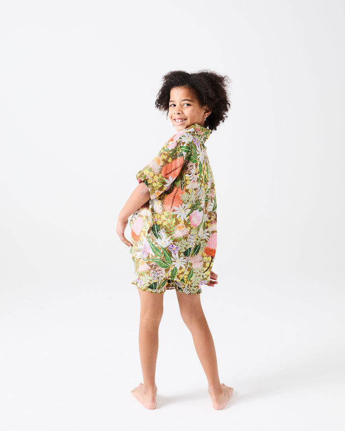 Native Plantation Kids Organic Cotton Short Sleeve Shirt & Short Pyjama Set