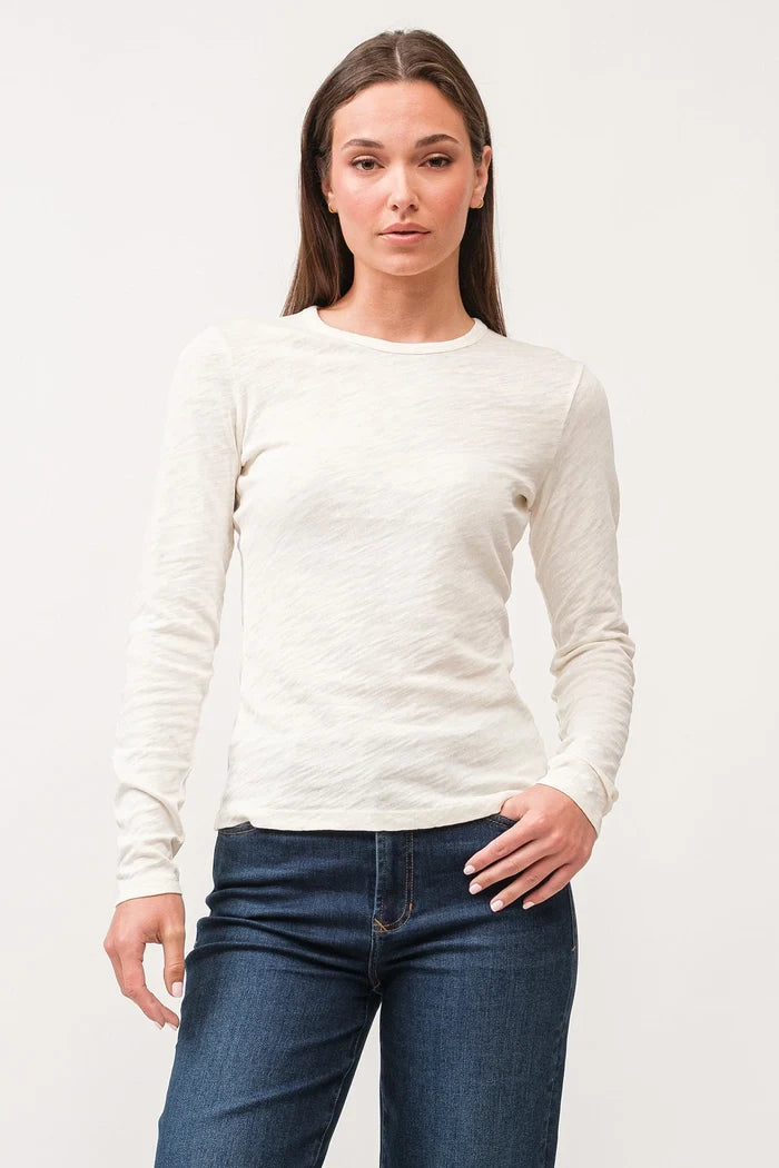 Nina Crew Neck LS - Greige Goods