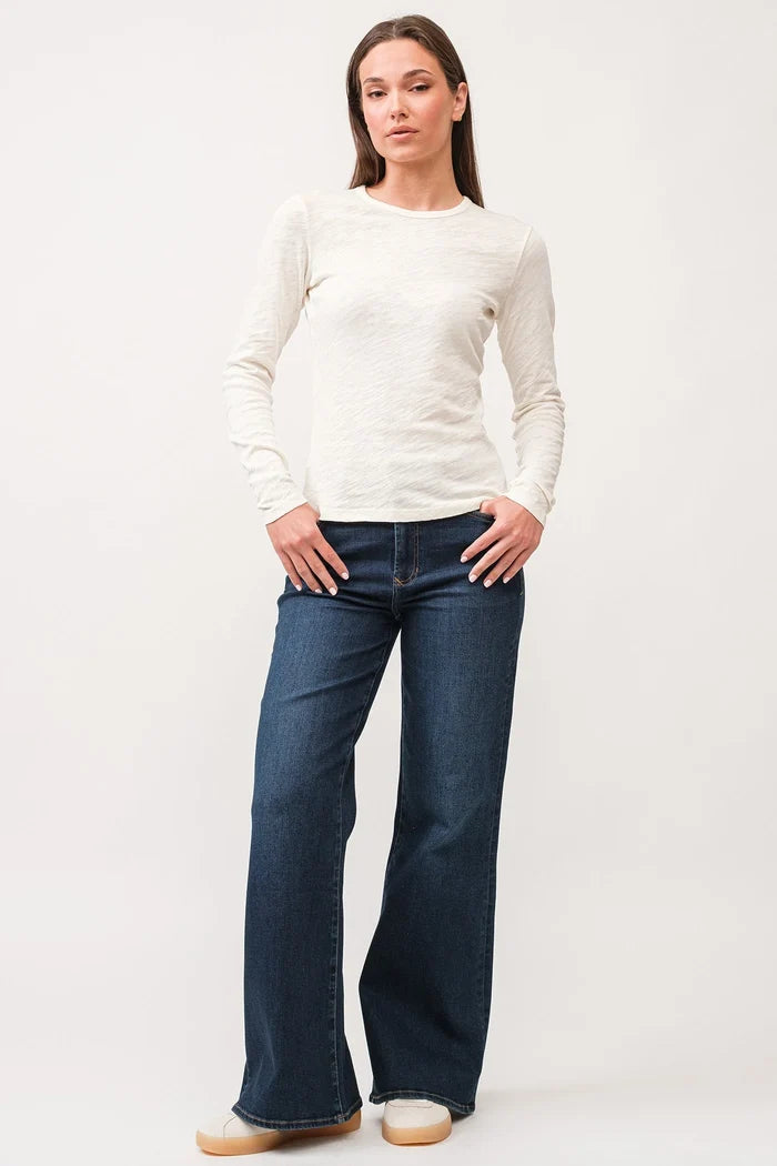 Nina Crew Neck LS - Greige Goods