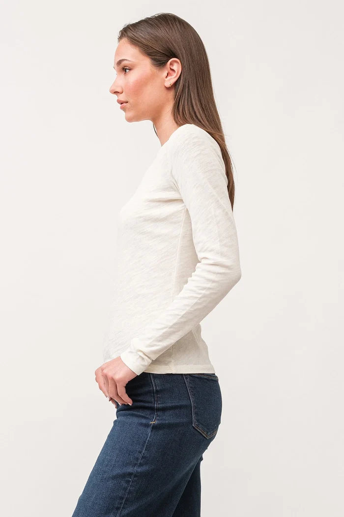 Nina Crew Neck LS - Greige Goods