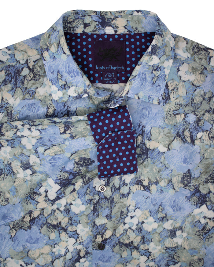 Norman Painters Floral Blue Shirt