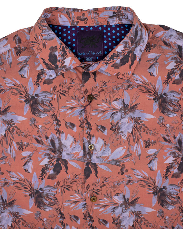 Norman Watercolor Floral Cinnamon Shirt