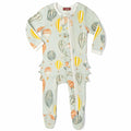 O Zip Footed Ruffle Romper - Greige Goods