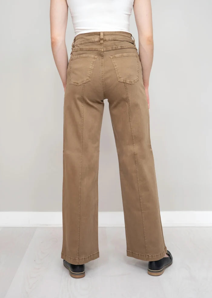 Olivia Wide Leg Pant in Maple
