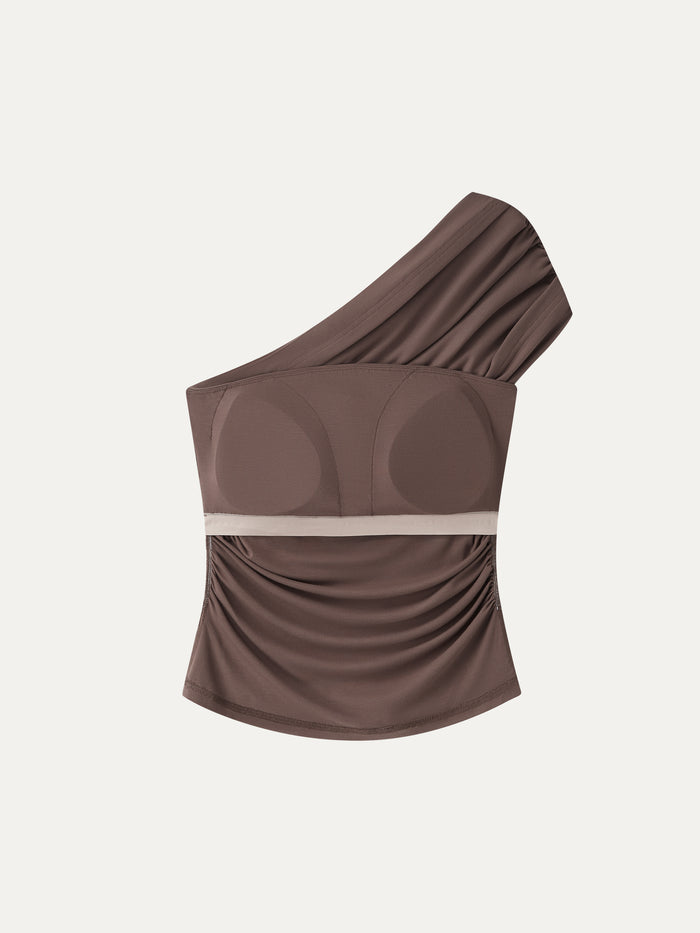 OGLmove One Shoulder Gathered Bra Top