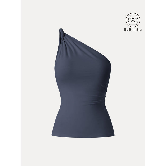OGLmove One Shoulder Twisted Bra Tank Midnight Navy XS