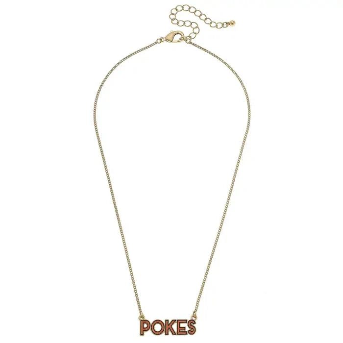 OSU Outline Enamel Necklace - Greige Goods